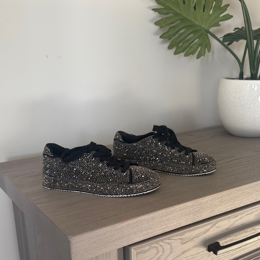 INC International Concepts Black Rhinestone Sneakers